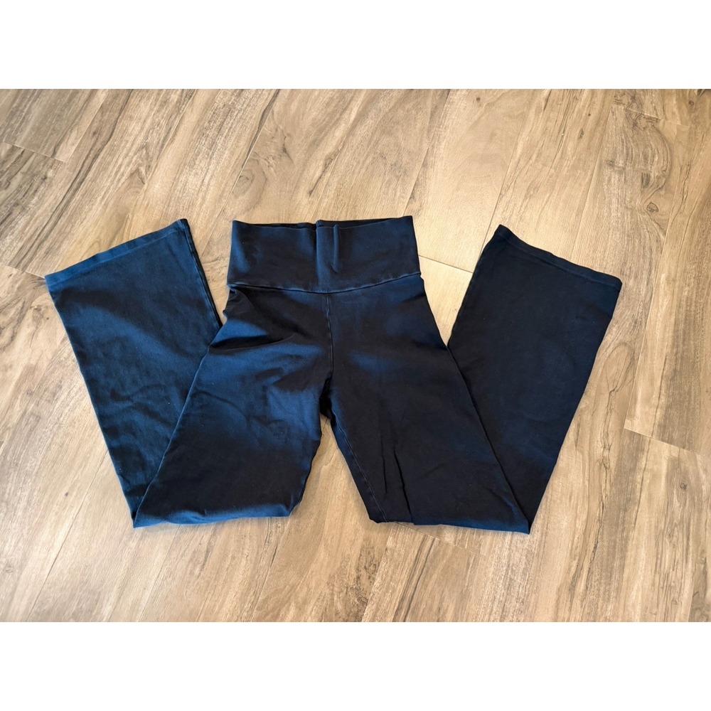 Foldover Yoga Pants BBJ Los Angeles Women's Size Medium Black Tights High Wasted